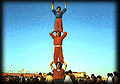 Moroccan acrobats, at the public square of Marrakech